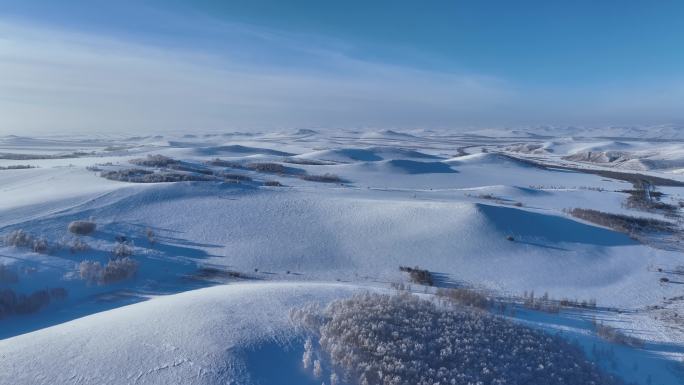 航拍高寒雪域雪原