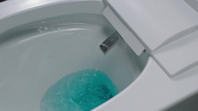 L智能马桶冲水 厕所自动高端智能马桶特写