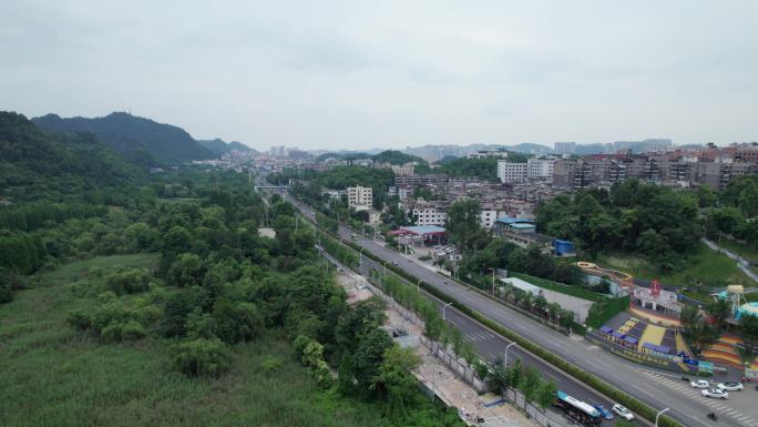 航拍贵阳市花溪区