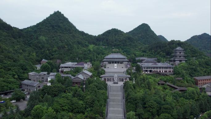 航拍贵阳市花溪区孔学堂