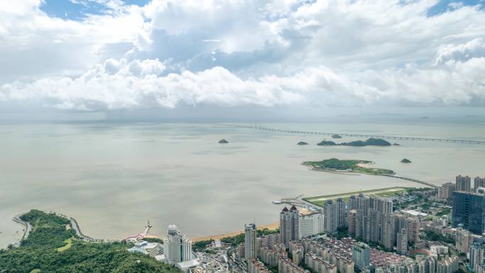 航拍珠海积雨云4k延时