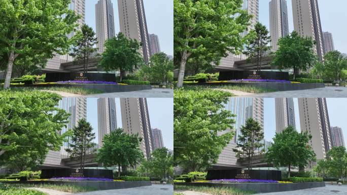 沈阳香格里拉酒店晴天高清4K航拍