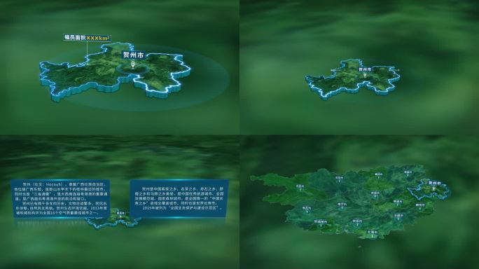 4K大气广西贺州市人口基本信息展示