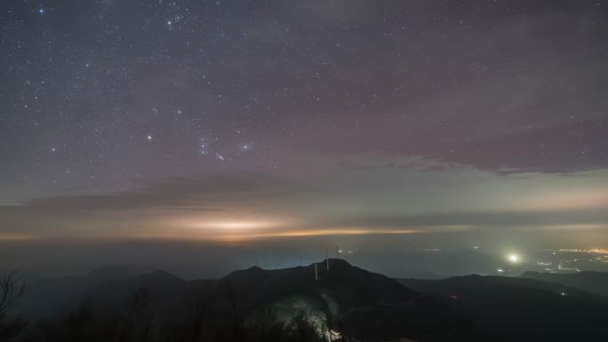 九宫山冬季星空延时