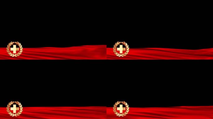 红十字红绸循环边框4K