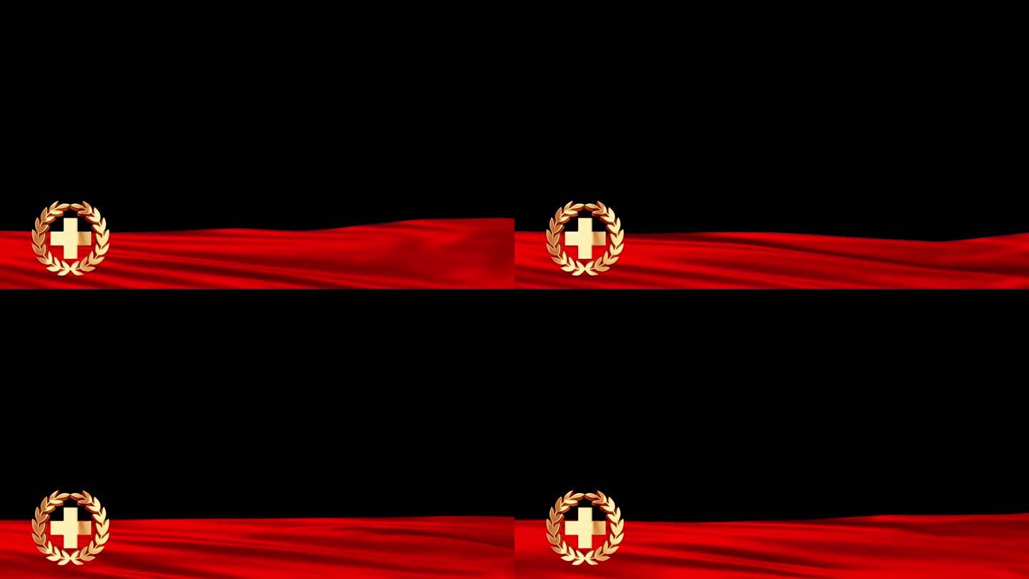 红十字红绸循环边框4K
