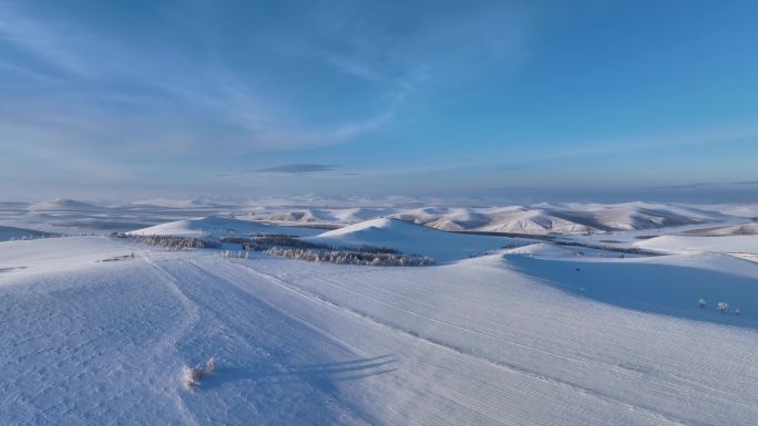 航拍高寒雪域雪原