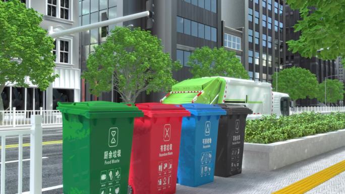 垃圾分类回收环卫车环保碳中和
