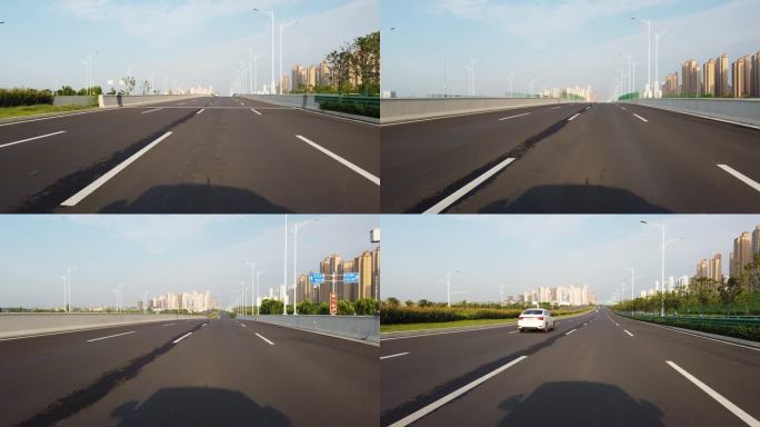 襄阳襄江大道东西轴线城市道路交通建筑风光