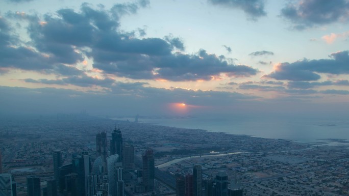 迪拜夕阳西下的录像