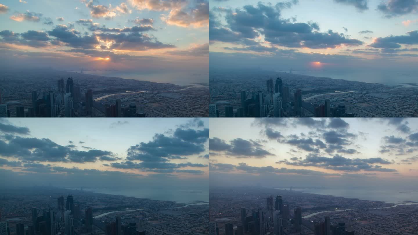 迪拜夕阳西下的录像