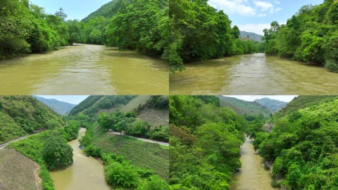 河流山谷间河流