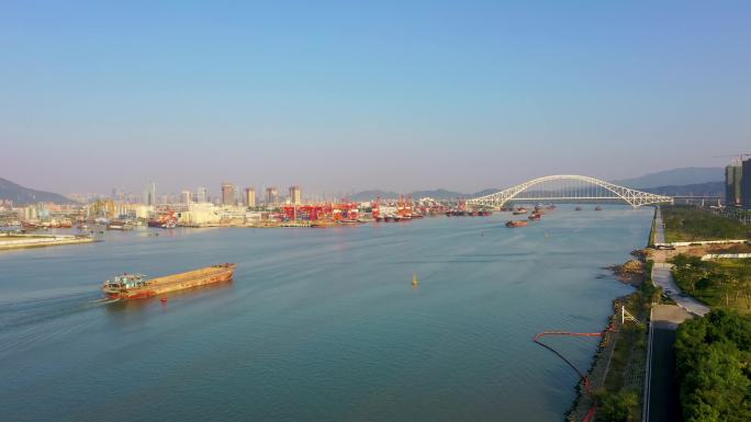 广东珠海横琴二桥港口码头航拍