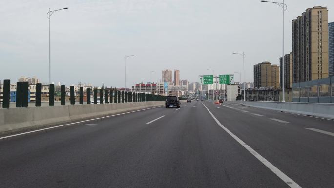 襄阳襄江大道东西轴线城市道路交通建筑风光