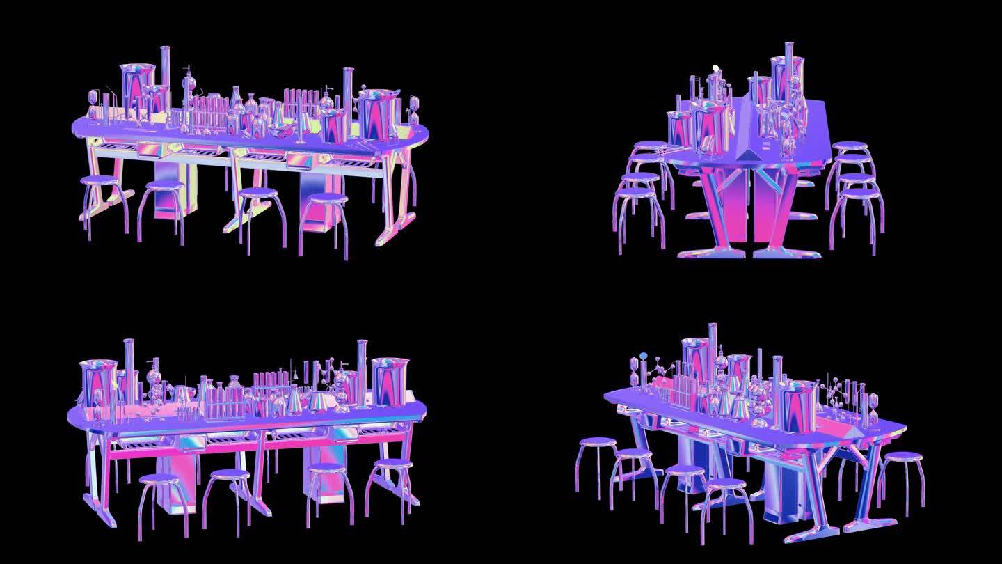 实验室桌椅赛博朋克元宇宙通道素材