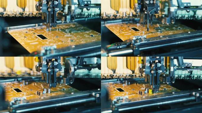 机器生产印制电路板和芯片主板上的应用。