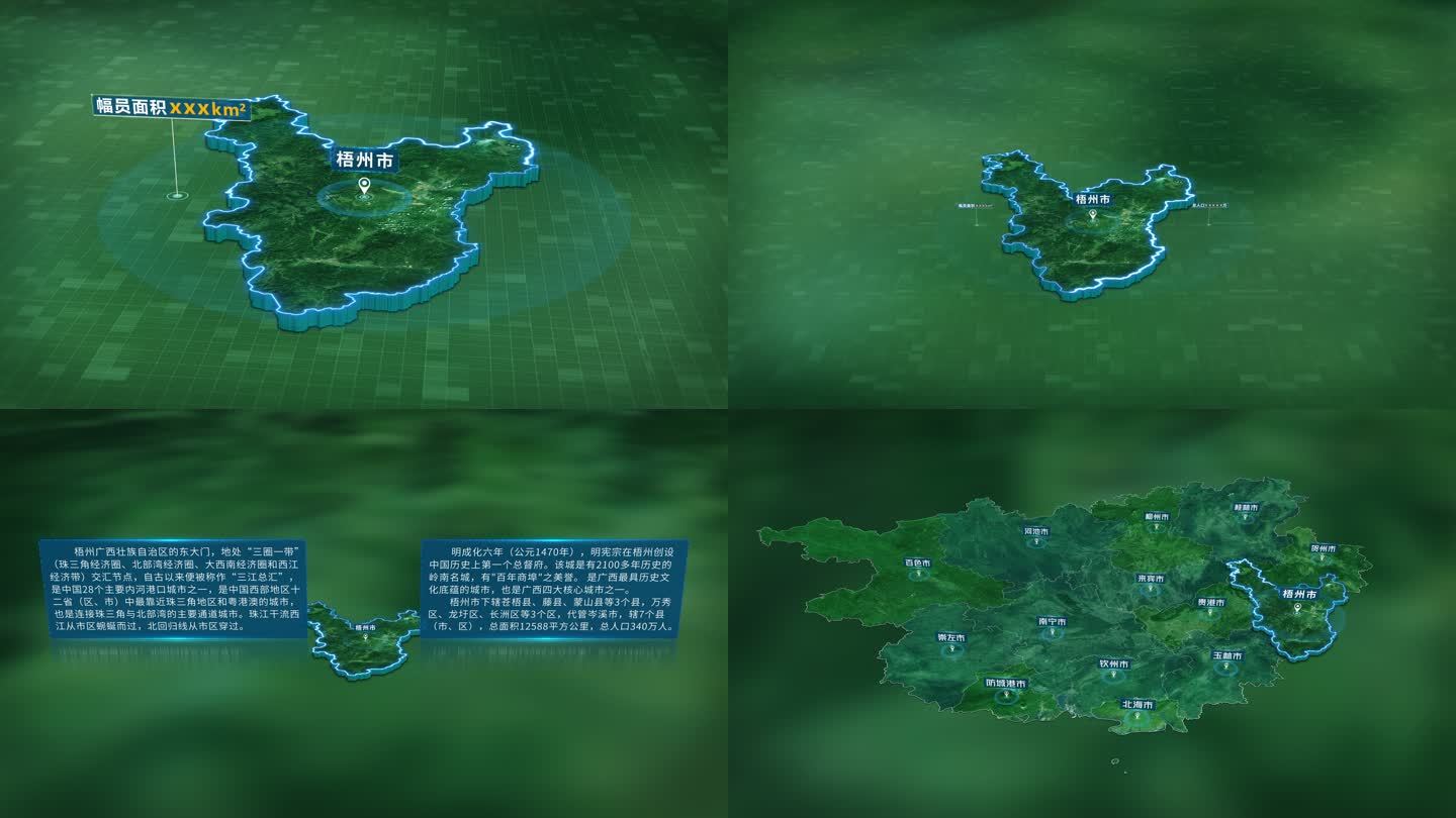 4K大气广西梧州市人口基本信息展示