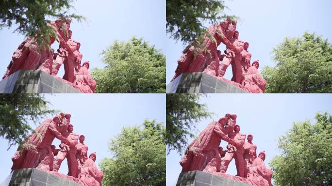 红色教育基地彝海结盟纪念馆雕像