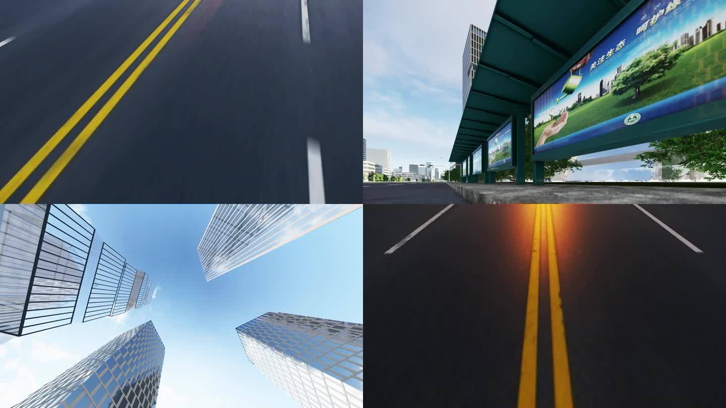 4K多款城市道路空镜合集