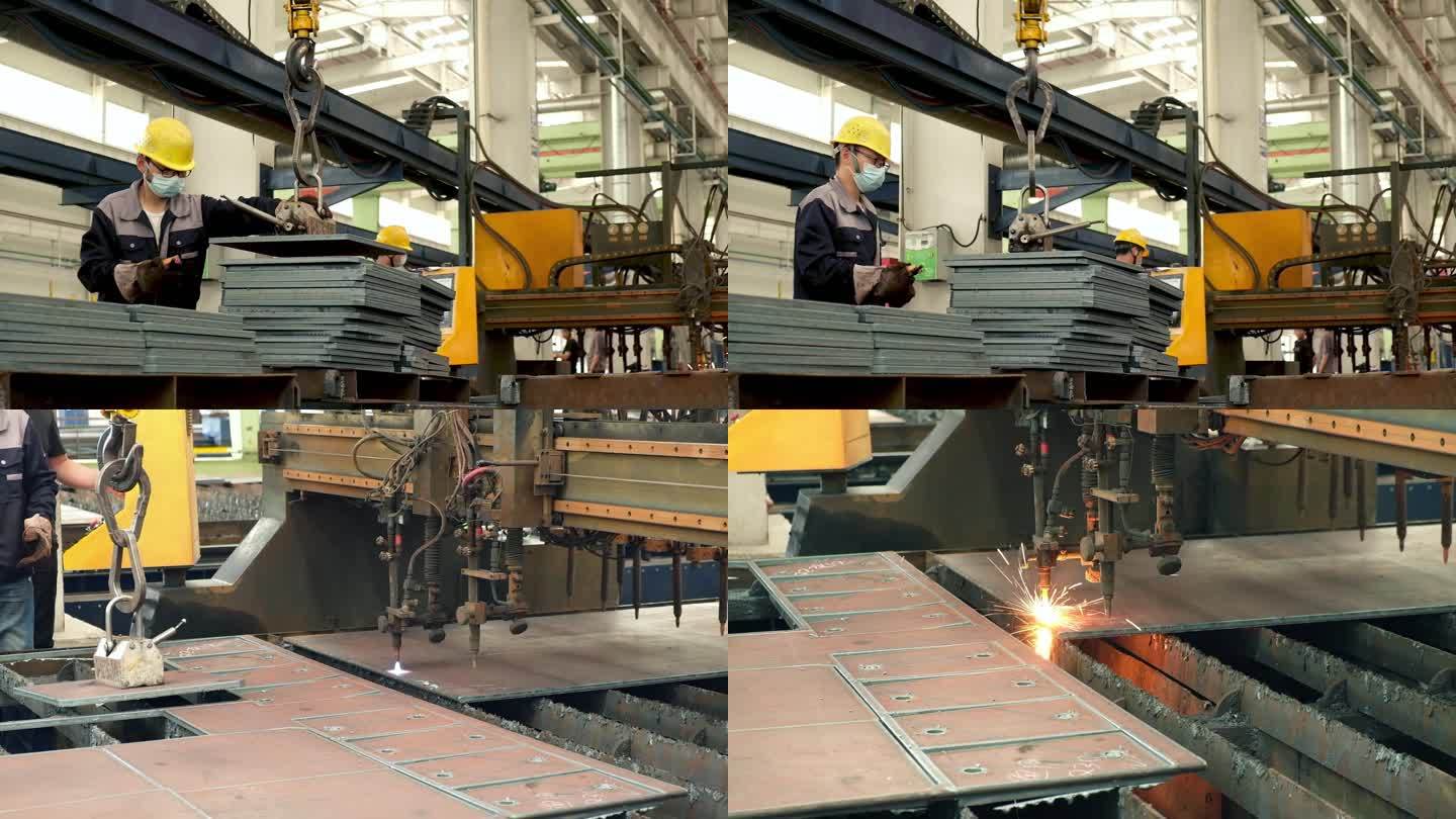 钢铁锻造企业车间工人操作生产