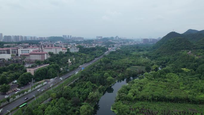 航拍贵阳市花溪区