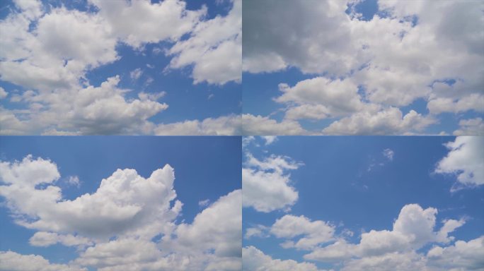 蓝天白云云层翻滚延时晴空万里白云滚滚空镜