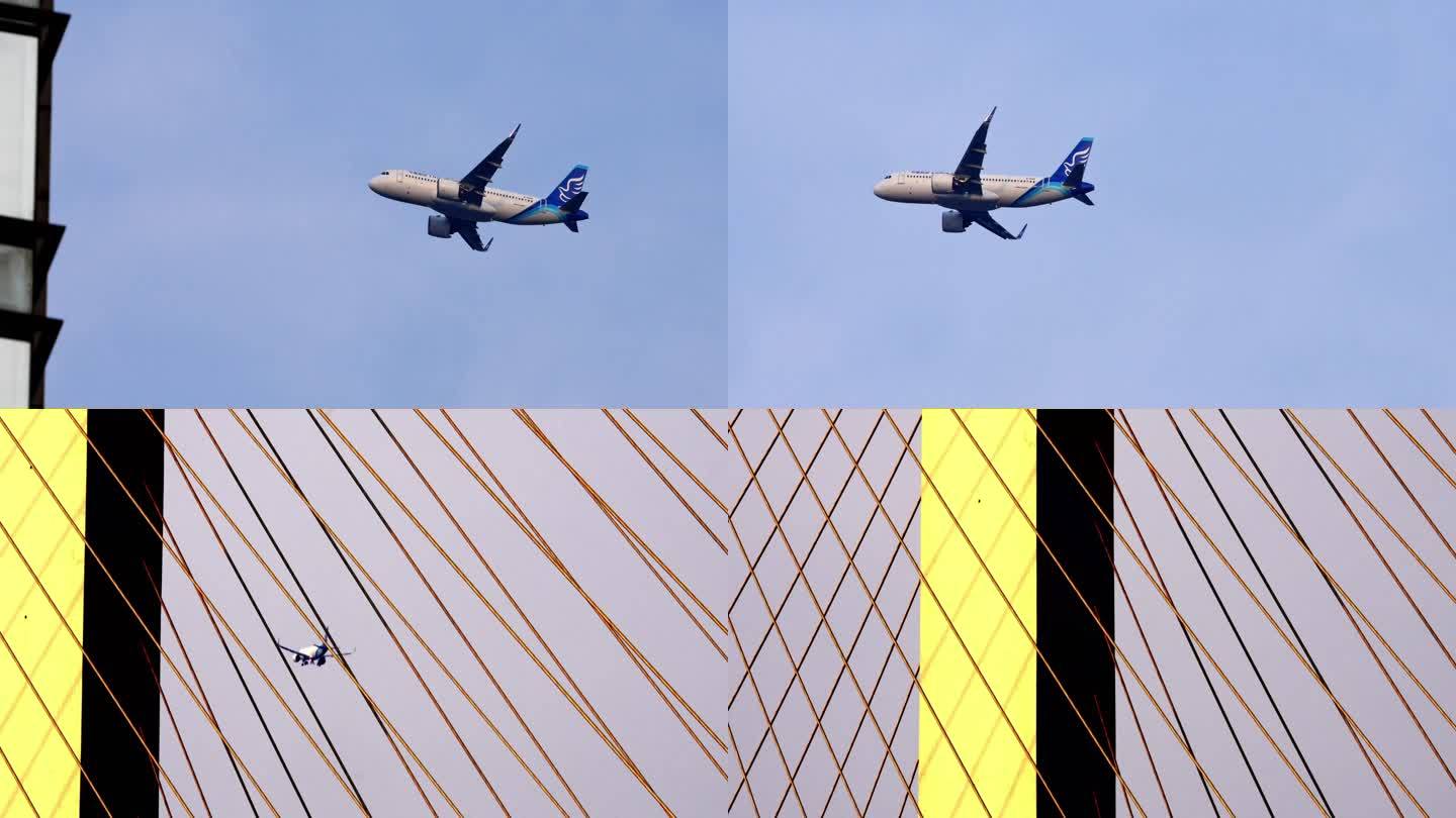 飞机穿楼过大桥