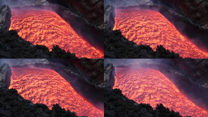 在埃特纳火山火山熔岩流。西西里岛, 意大利