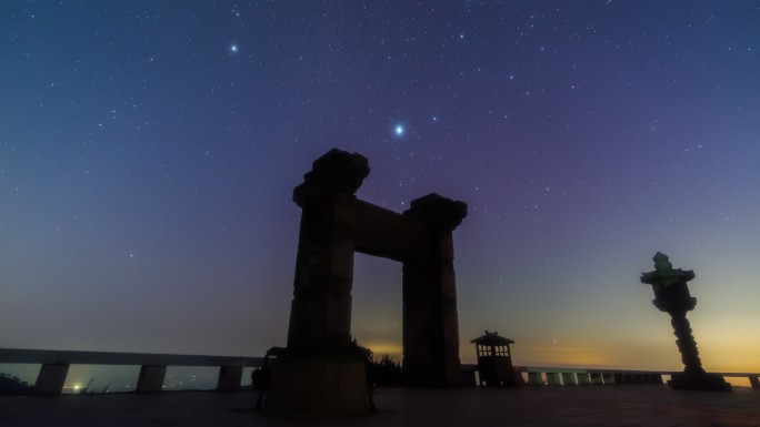 湖北天台山日转夜延时