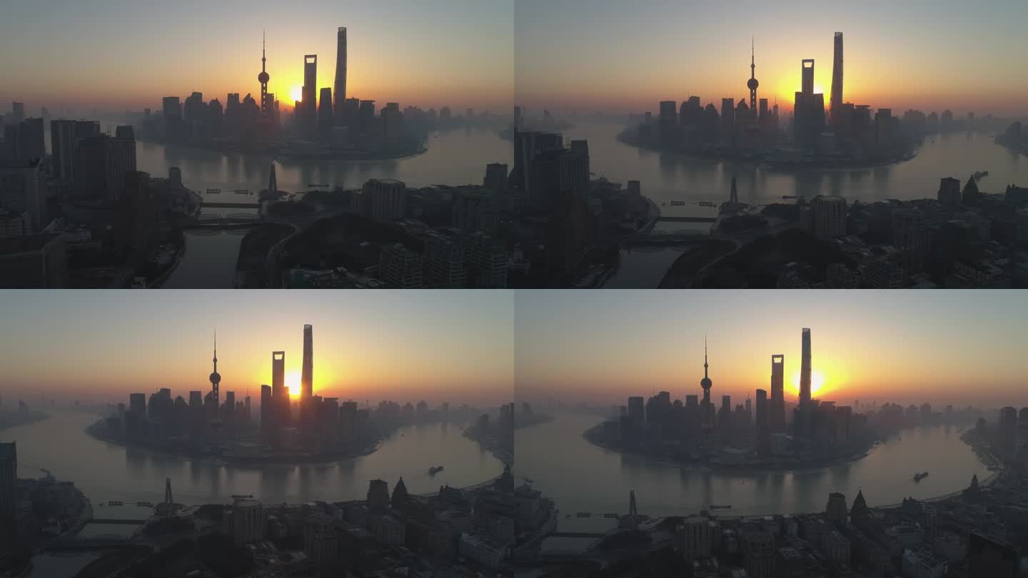 上海天边阳光明媚的早晨，陆家嘴2