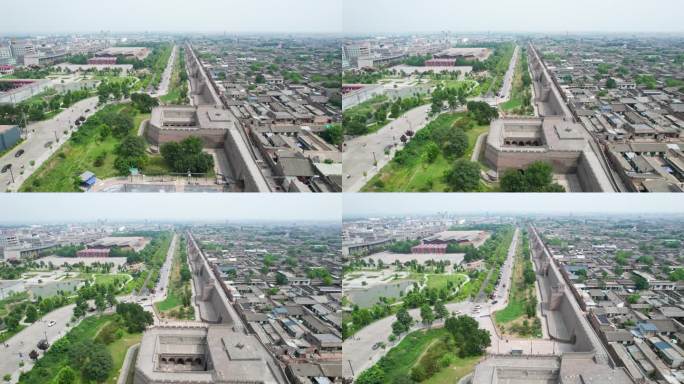 山西晋中平遥古城航拍全景