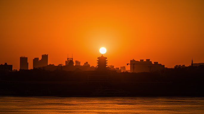 黄鹤楼日出延时