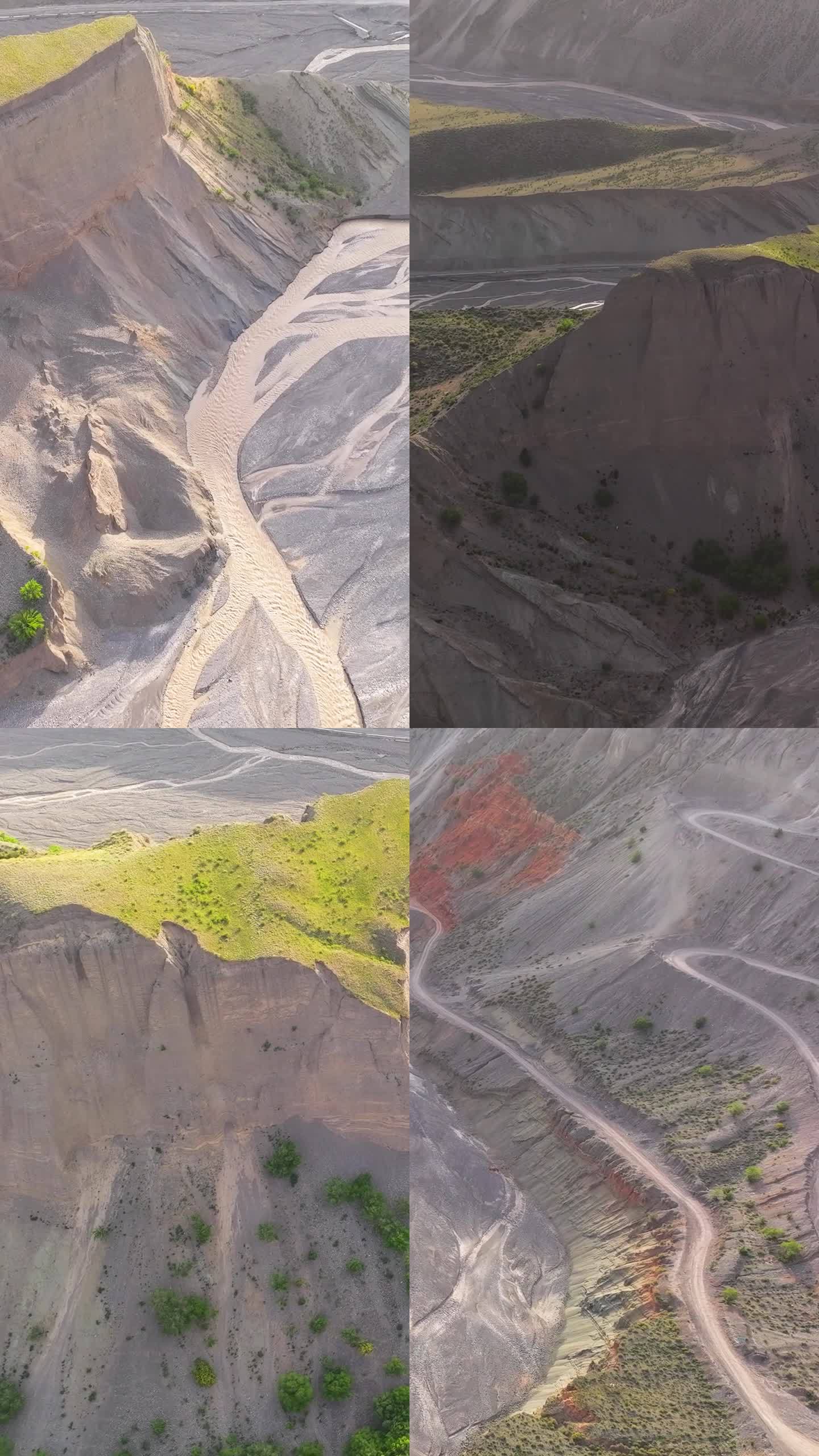 高清竖屏航拍新疆安吉海大峡谷地质