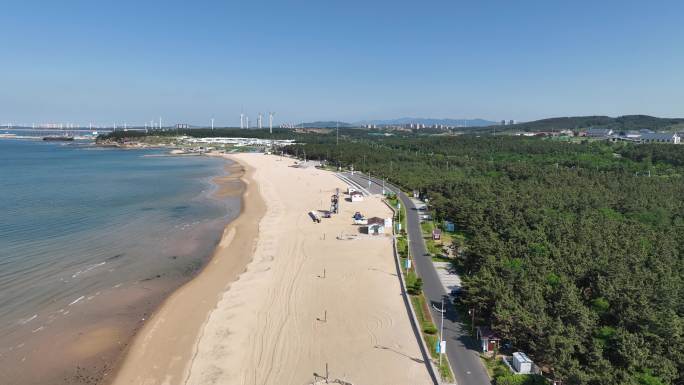 威海东浦湾海岸线航拍