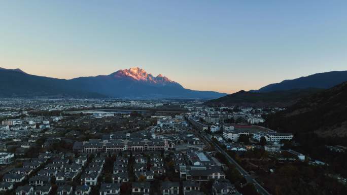 丽江航拍、丽江古城玉龙雪山航拍