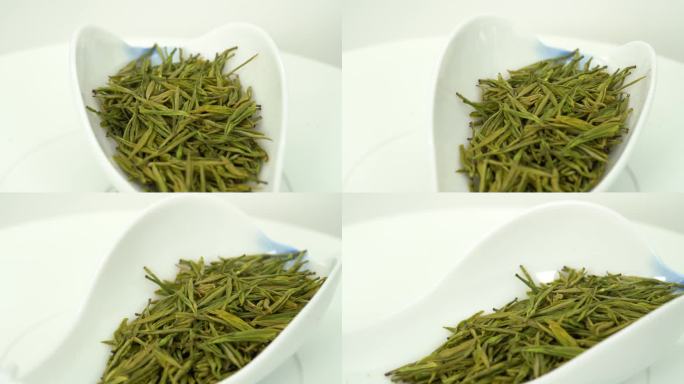 特早茶 绿茶 特写 旋转手工茶茶叶展示