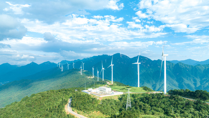 高山风力发电4K素材