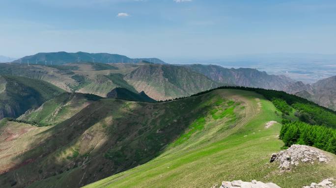 大同广灵甸顶山高山草甸航拍