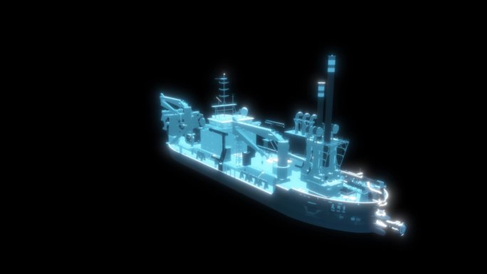 天鲲号 3D模型  船 海上作业