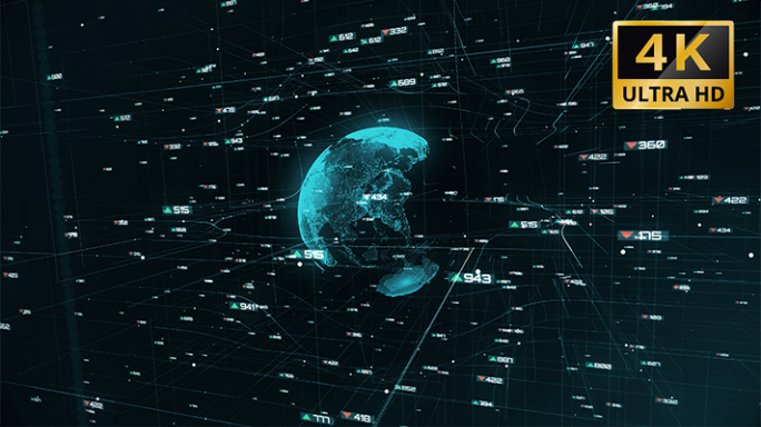 4K地球数字背景