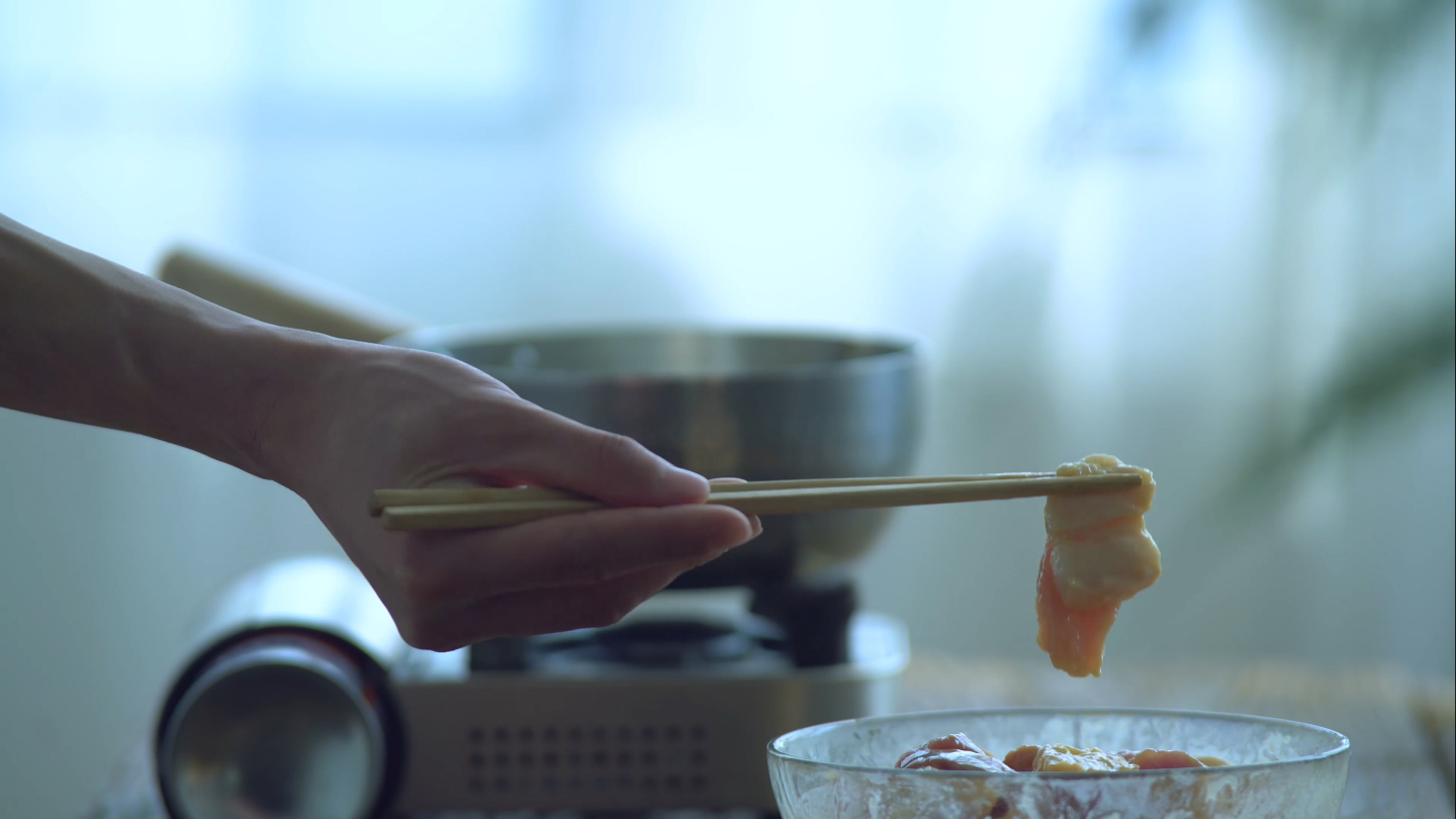 网红油炸小酥肉，美食厨师炒菜厨房