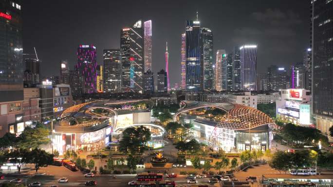 天环广场 夜景 航拍