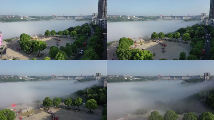 大坝 汉江 平流雾
