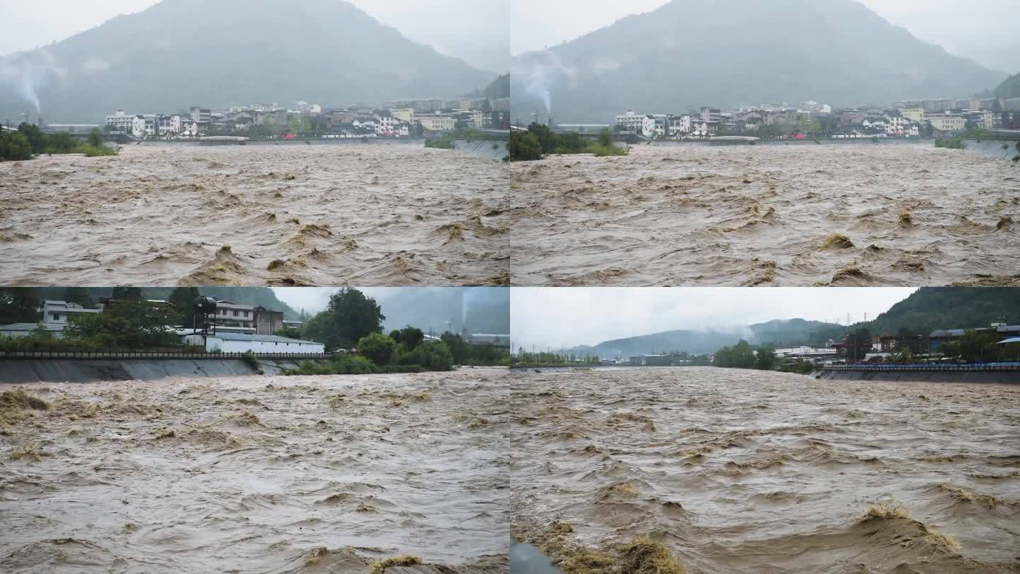 自然灾害山洪泥石流汛期洪水防洪视频素材