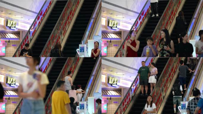 4K商场扶梯写意长空镜
