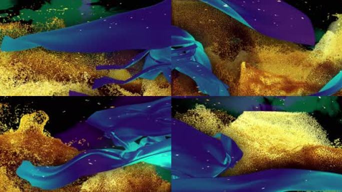 5K 裸眼3D-粒子海浪绸缎-超宽幕