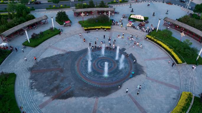 山西广灵秧歌文化广场航拍