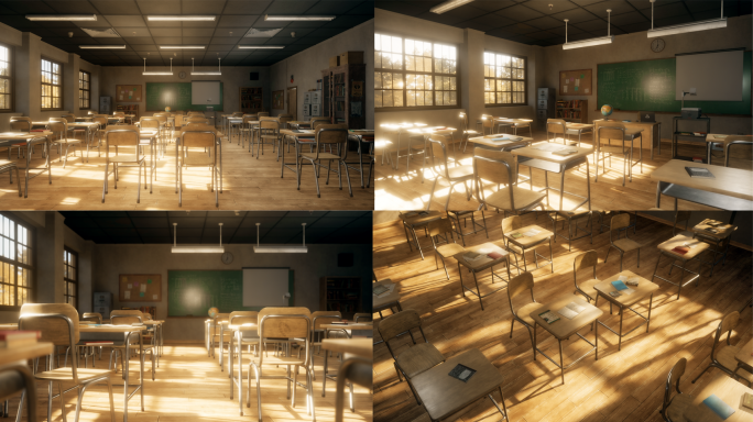 学校教师空境光影旧教室青葱岁月唯美校园