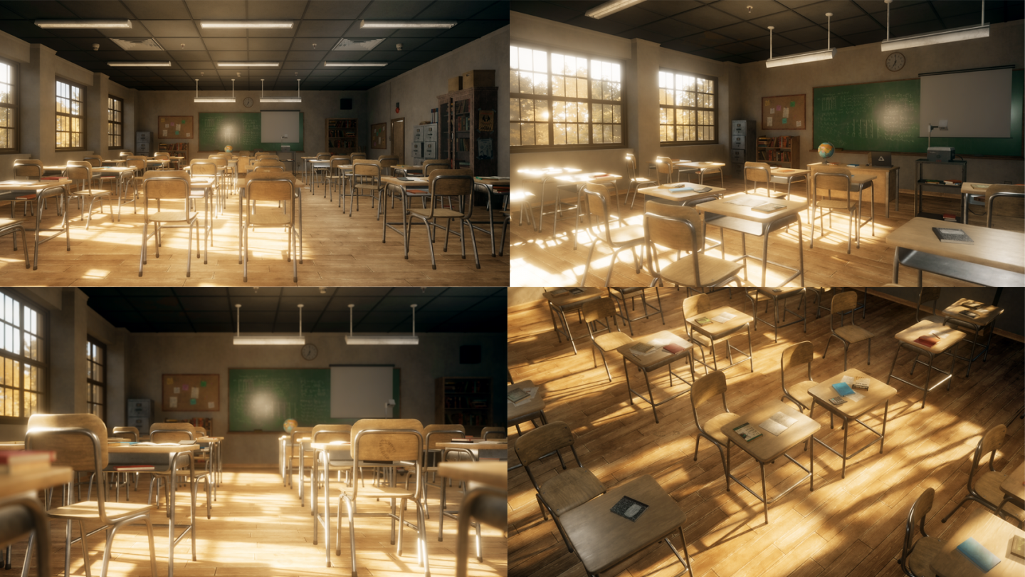 学校教师空境光影旧教室青葱岁月唯美校园