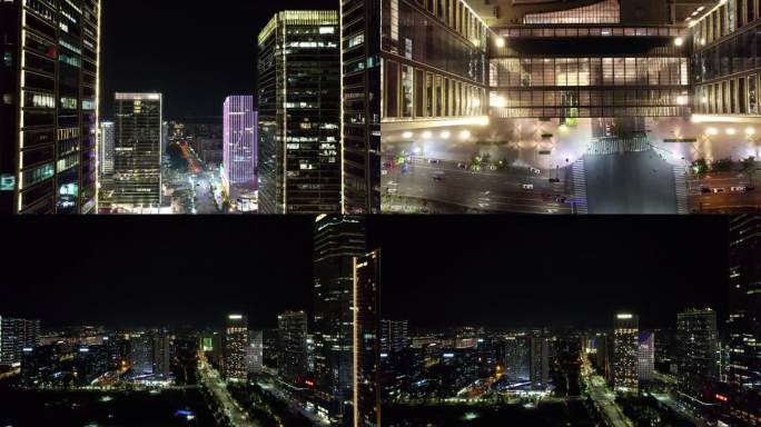 4k城市的夜色航拍